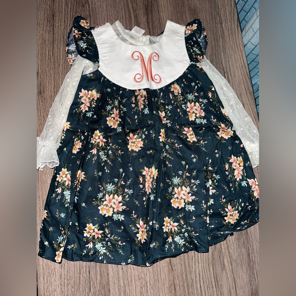 Rare Editions White Dress with Lace and Embroidery